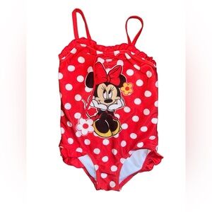 DISNEY | GIRLS MINNIE MOUSE RED POLKA DOT ONE PIECE SWIMSUIT